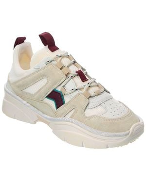 Isabel Marant Kindsay Leather & Suede-Trim Trainer - White