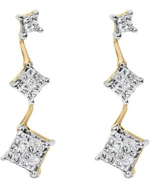 Haus of Brilliance 14K 1.00 Ct. Tw. Diamond Dangle Earrings - White