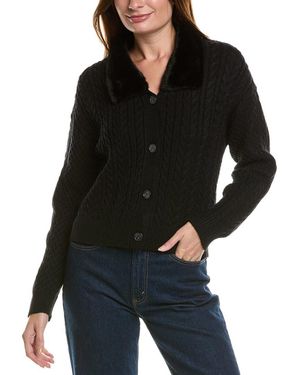 Ellen Tracy Cable Knit Cardigan - Black