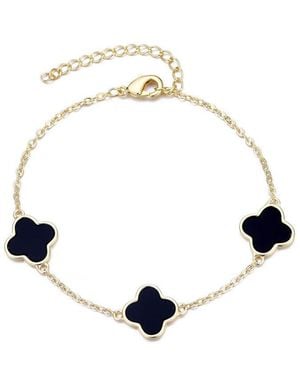 Adornia 14K Plated Clover Station Bracelet - White