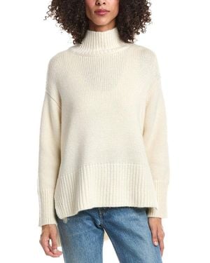 Lafayette 148 New York Stand Collar Drop Shoulder Cashmere & Silk-Blend Jumper - Natural