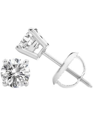 MaxColor 14K 0.75 Ct. Tw. Lab-Grown Diamond Stud Earrings - Metallic