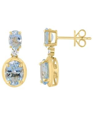 Effy Fine Jewelry 14K 2.88 Ct. Tw. Diamond & Aquamarine Earrings - Metallic