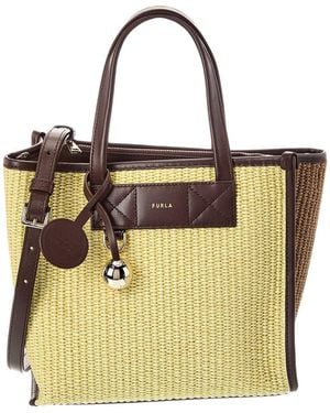 Furla Divide Small Leather Tote - Metallic