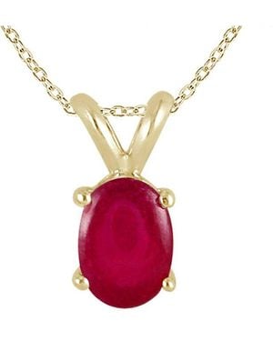 Gemstones 14k 0.46 Ct. Tw. Ruby Necklace - Red