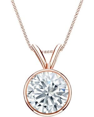 Sabrina Designs Lab Grown Diamonds 14K Rose 3.00 Ct. Tw. Lab-Grown Diamond Solitaire Necklace - White