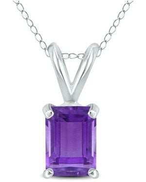 Gemstones Gem Spark 14K 0.40 Ct. Tw. Amethyst Pendant Necklace - Purple