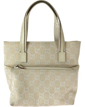Gucci Beige White GG Tote Bag (authentic Pre-loved) - Natural