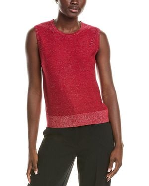 St. John Lightweight Lurex Knit Shell - Red