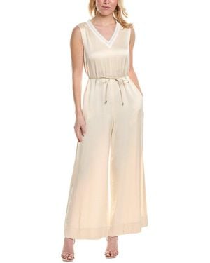 Peserico Hammered Satin Jumpsuit - Natural