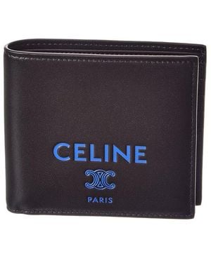 Celine Bifold Leather Card Holder - Blue