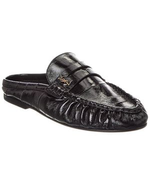Saint Laurent Leather Mule - Black