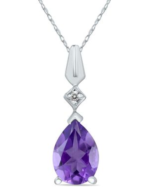 Gemstones 10K 0.96 Ct. Tw. Diamond & Amethyst Necklace - Purple