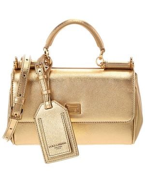 Dolce & Gabbana My Sicily Leather Shoulder Bag - Metallic