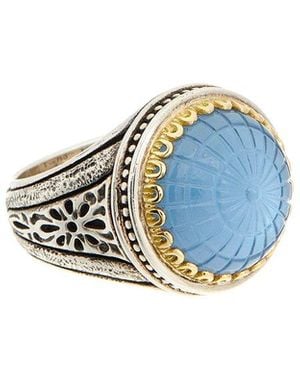 Konstantino Silver & 18k Spinel Doublet Ring - Blue