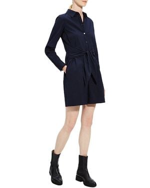 Theory Tie Waist Romper - Blue