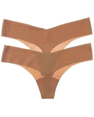 Commando 2Pk Party Starter Thong - Natural