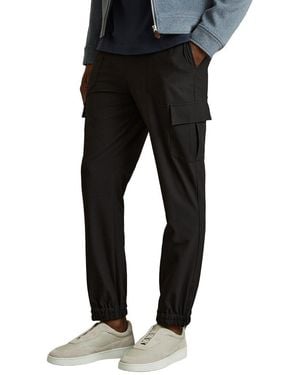 Reiss Hold Elasticated Cargo Pant - Black