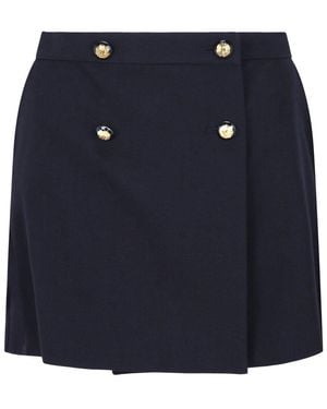 McQueen Military Wool-Blend Mini Skirt - Blue