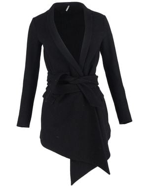 Dior Asymmetric Robe Peacoat, Size Fr 44 (authentic Pre-loved) - Black