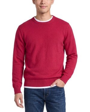 N.Peal Cashmere Oxford 100% Cashmere Crewneck Jumper - Red