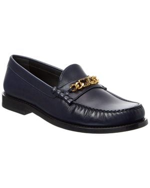 Celine Logo Leather Loafer - Blue