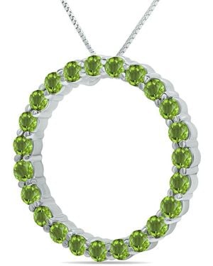 Gem Spark Silver 2.95 Ct. Tw. Peridot Necklace - Green