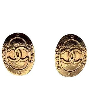 CHANEL Vintage Earrings (authentic Pre-loved) - Metallic