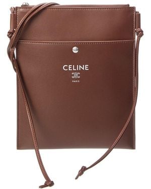 Celine Sharp Take Away Leather Pouch - Brown