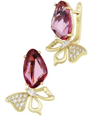 Savvy Cie 14K Plated Cz Drop Earrings - White
