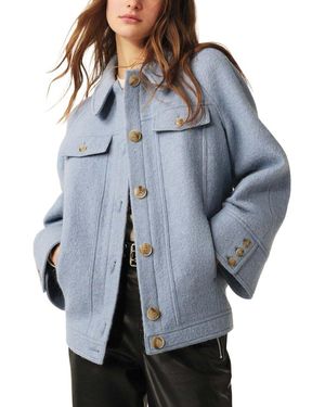 Ba&sh Kendy Wool & Alpaca-Blend Coat - Blue