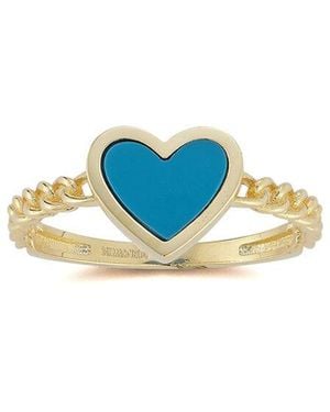 Ember Fine Jewelry 14K Heart Ring - Blue