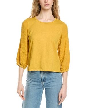 Michael Stars Iliana Fabric Mix Top - Yellow