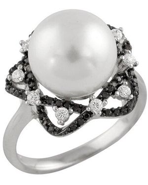 Splendid 10Mm Pearl Cz Ring - Gray