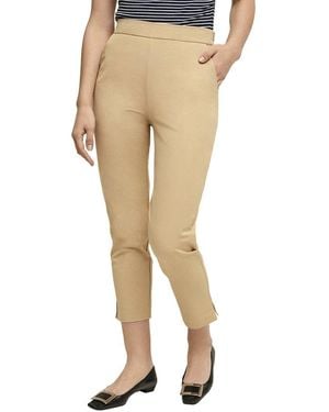 Isaac Mizrahi New York Cropped Straight Leg Pant - Natural