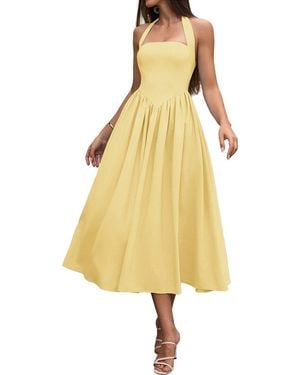 Amanda Royal Midi Dress - Yellow