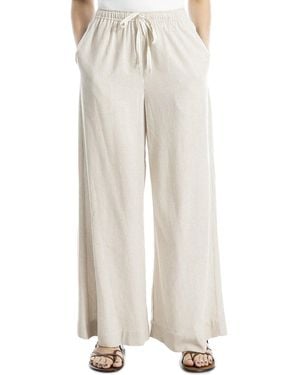 Max Studio Drawstring Linen-Blend Pant - White