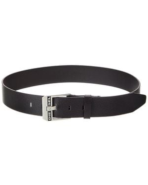 DIESEL Logo Bluestar Leather Belt - Black