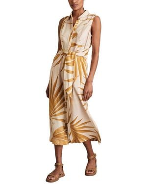 Reiss Morgan Palm Print Sleeveless Dress - Metallic