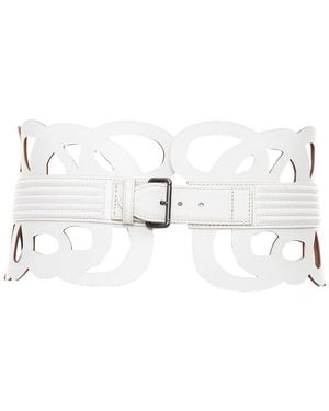 Alaïa Alaïa Leather Romantic Swirl Corset Belt (Authentic Pre-Loved) - White