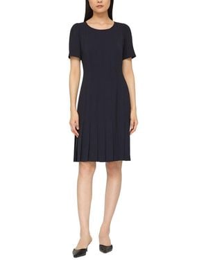 Lafayette 148 New York Plus Puff Sleeve Pleated Dress - Blue