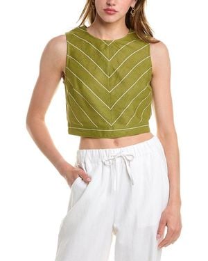 Nicholas Lucienne Linen-Blend Top - Green