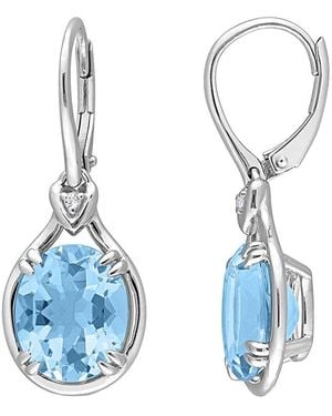 Rina Limor Silver 11.36 Ct. Tw. Sky Blue & White Topaz Drop Earrings