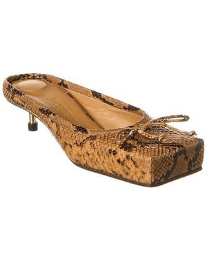 Jacquemus Snake-Embossed Leather Mule - Brown