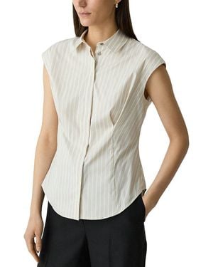 Theory Cap Sleeve Cinch Shirt - White