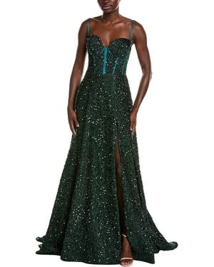 Issue New York Sequin Lurex Gown - Green
