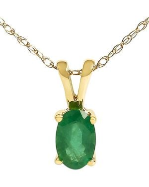 Haus of Brilliance Colourful Gemstones 14K 0.52 Ct. Tw. Emerald Pendant Necklace - Green