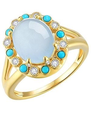 Nina Zhou Jewelry 14K 3.14 Ct. Tw. Diamond & Gemstone Cocktail Ring - Blue