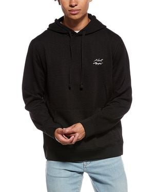 KARL LAGERFELD Waffle Knit Hoodie - Black