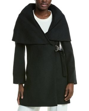 Via Spiga Wool-Blend Hooded Coat - Black